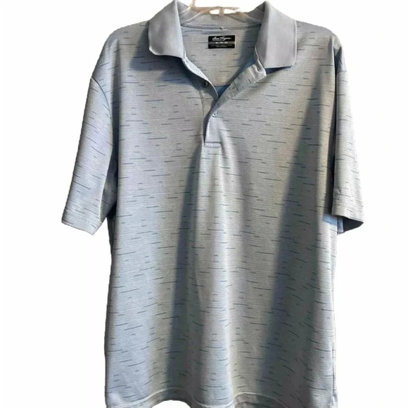 Ben Hogan Polo Shirt Adult XL Gray/Blue Striped Lightweight Golf Casual Mens - Picture 3 of 9